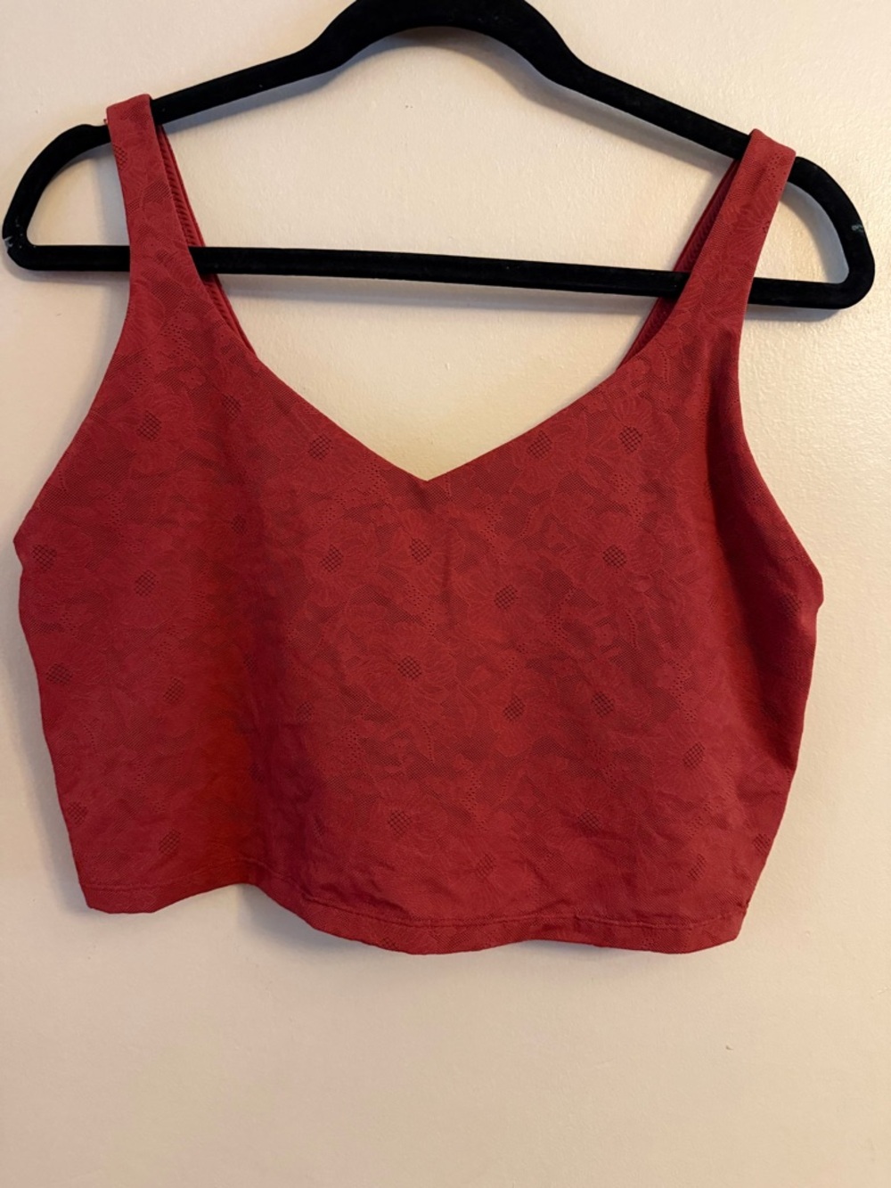 Aerie Red V-Neck Athletic Bra
